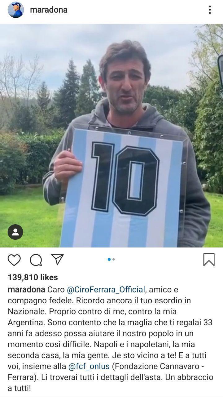 پیراهن مارادونا به مبارزه با کرونا رفت (عکس)