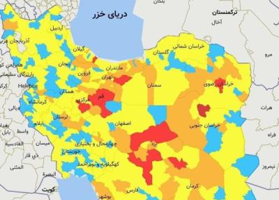 افزایش شهر های قرمز کرونا ، تهران یک قدم تا قرمز شدن